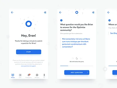 Submission Form flow form ios mobile questions