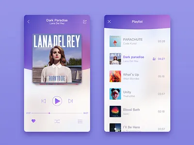 Music Player Concept app concept interface music player playlist simple sketch ui ux