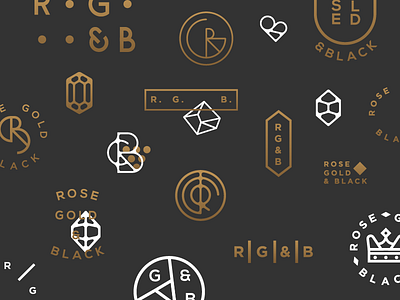 Rose gold & black branding gold jewelry lettering logo luxury monogram retro type typography vintage