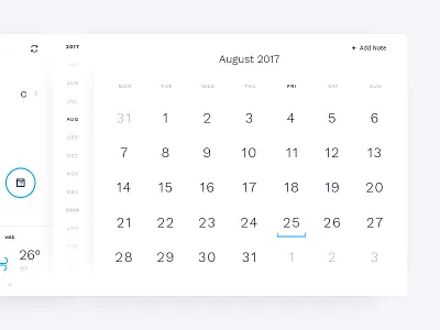 Minimal Weather Widget Design - Round 2 calendar design forecase ios minimal swiss ui userinterface ux weather widget