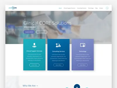 clinCORE WordPress Design design sketch ui design web design wordpress