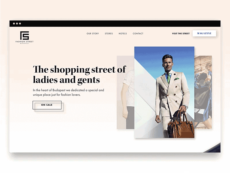Fashion Street Budapest animation fashion homepage principle sketch typography ui web website