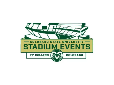 Stadium Illustration lock-up athletics cold colorado events football green rams ribbon sports stadium state
