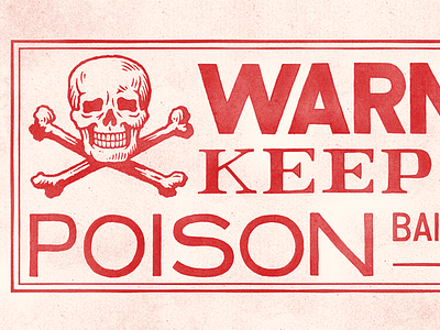 POISON! antique distressed handlettering illustration poison signpainting skull texture typography vintage