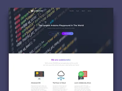 Codebender Landing Page Redesign homepage landing landing page onepage page redesign splash ui ux web website