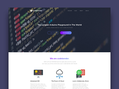 Codebender Landing Page Redesign homepage landing landing page onepage page redesign splash ui ux web website