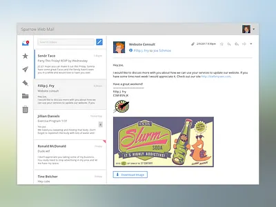 Sparrow Web App UI email mail web app web app ui web mail web ui