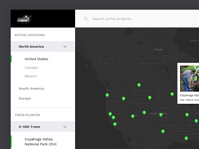 Tree donation map dashboard donate map plant trees ui ux web web app website