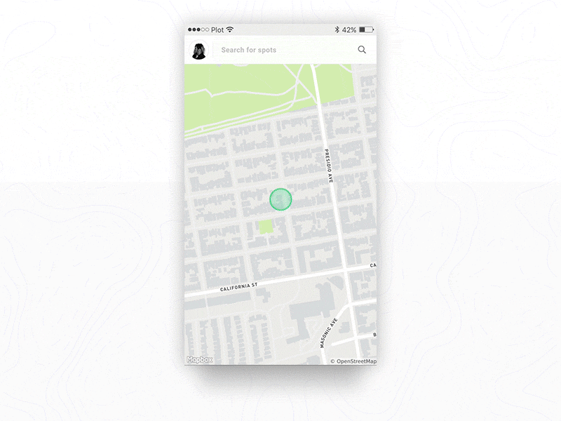 Add Spot animated gif gif interaction design location map mobile app prototype save locations ui user experience design user interface design ux