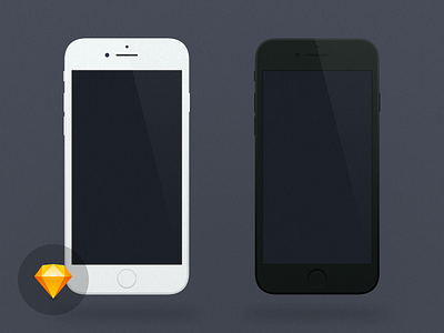 Flat iPhone 7 Sketch mockup download iphone iphone 7 mockup sketch template ui