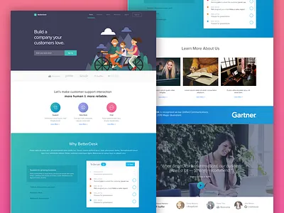 BetterDesk landing page clean download flat free landing page minimal simple sketch ui ux web design