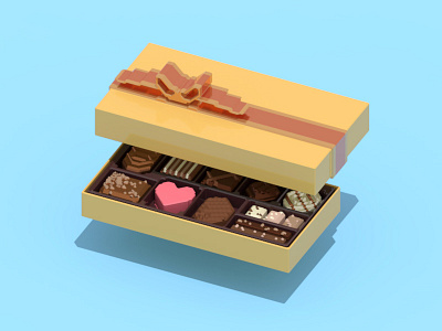 Chocolate 3d 3d model chocolate illustration valentines day voxel