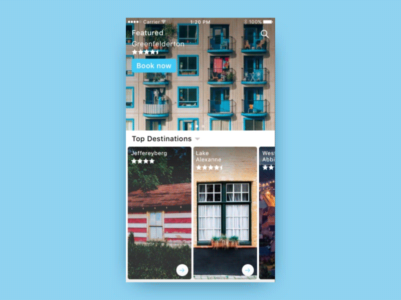 Hotel Booking 067 animation booking dailyui design facebook gif hotel booking interface paper ui