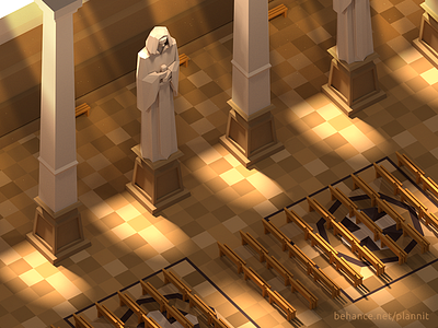 "Sacred seasons" game concept environment faceted game game dev level low poly