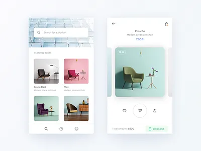 Minimal ecommerce experience carousel app ios iphone checkout pay card design photo photography ecommerce e commerce fashion experience interior flat gradient shadow minimal grid typography purchase cart shop store eshop ux ui interaction white clean light