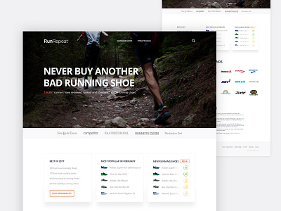 Runrepeat website redesign 2017 design flat landing page material minimal runrepeat website website redesign