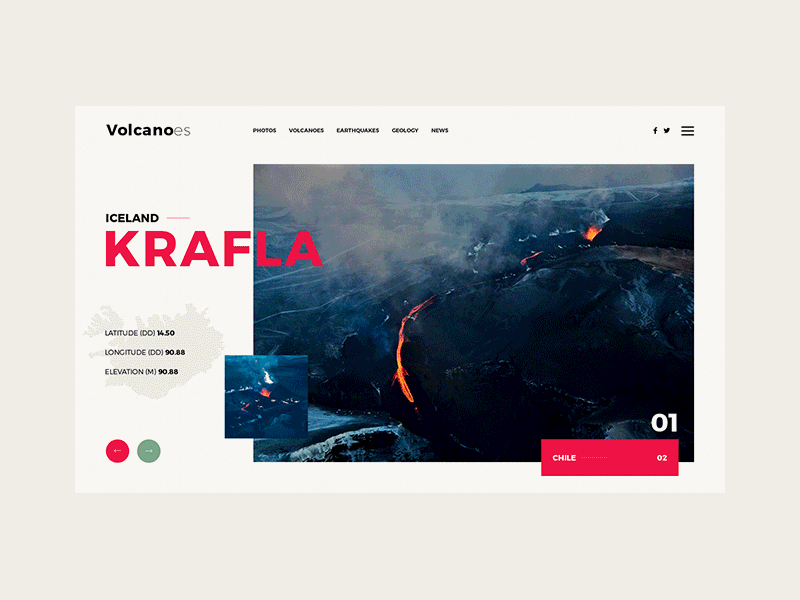 Volcano clean color landing mainc ui ux volcano