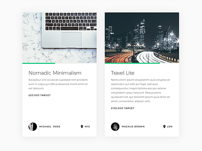 Minimal Crowdfunding author card crowdfunding finance fintech interface progress ui user ux