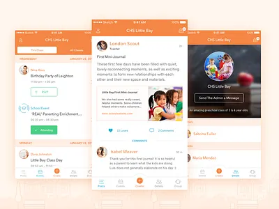 Moment app class events ios kids mobile mom moment parents scheduler social