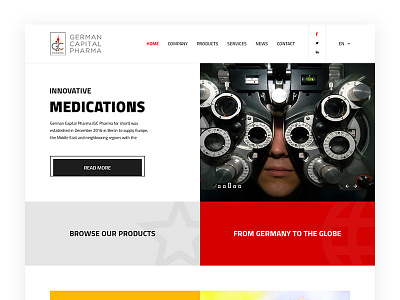 Company Landing Page black blocks company design homepage landing layout orange red ui ux yellow