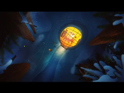 Glass Igloos animation finland hygge igloo illustration kakslauttanen snow winter