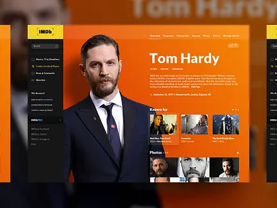 IMDb Page Concept concept design desktop imdb movies redesign site tom hardy ui website