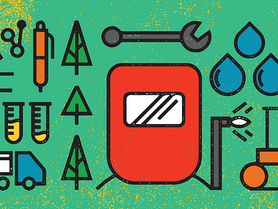 Welder illustration science tree truck welder wrench