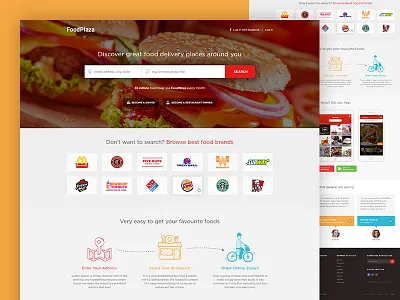 Online Food Website app design food home page landing page online product restaurant shop ui web website