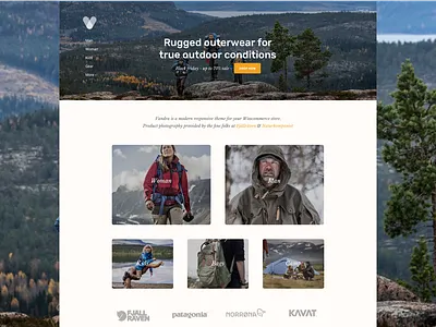 Vandra - Woocommerce theme no. 2 ecommerce homepage shop store website woocommerce