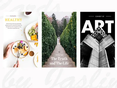 Cards art clean food garden layout minimal type typography