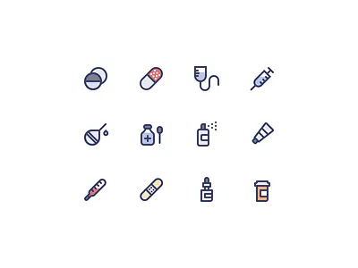 Medical icon set health icon medical medicine pills