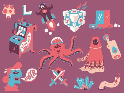 Bug Illustrations 03 character design illustration typography wall art