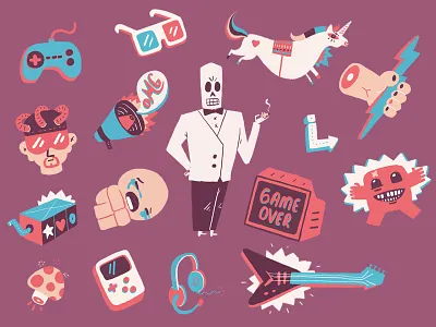 Bug Illustrations 02 character design illustration poster typography wall art