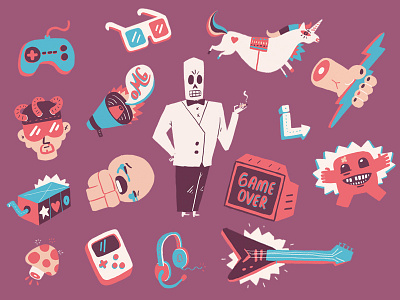 Bug Illustrations 02 character design illustration poster typography wall art