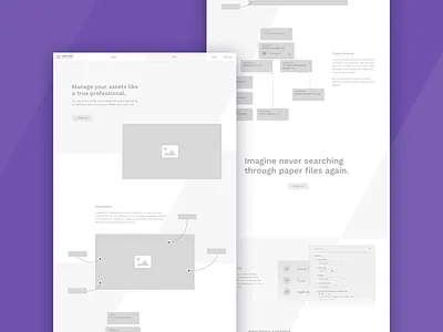 Landing Splash Page Wireframe angle clean design desktop landing marketing sketch splash ux web website wireframes