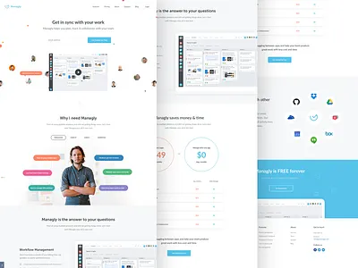 Managly Homepage branding homepage icon interface webpage website