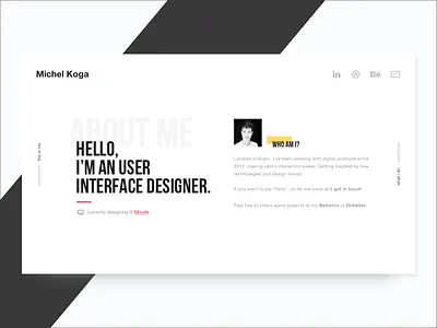 Personal Website clean interface personal portfolio resume site skills ui ux website