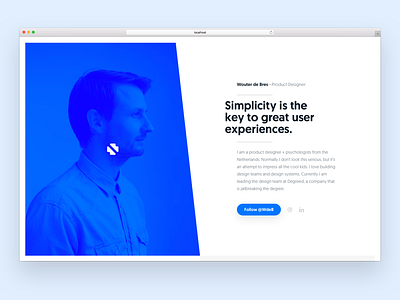 wouterdebr.es - concept 1 blue clean minimal portfolio website