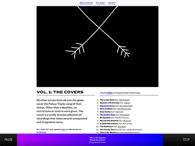 Custom audio player for new album animals charity hoefler co. music palaxy tracks ringside website