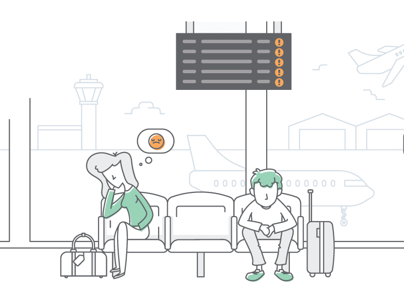 AeroDelay Illustration aero cancelled cheque delay flight form icon overbooked re routed