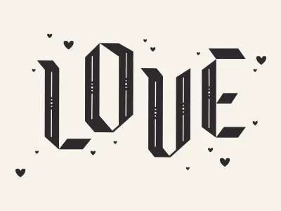 Love blackletter handlettering lettering love type typography valentines day vintage