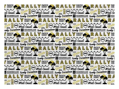West Coast Rally Pattern halftone palm trees pattern sun west coast