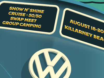 Dubs at the Lake 2017 dubs graphic design illustration poster split window van volkswagen vw