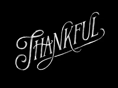 Thankful Lettering brush brushed lettering ligature serif swash