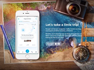 Collage, retouch for a mobile app presentation app art collage presentation retouch trip