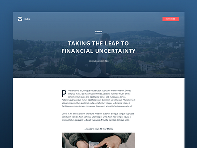 Blog Post accounting article blog blog entry flat layout minimal post simple single uidesign webdesign