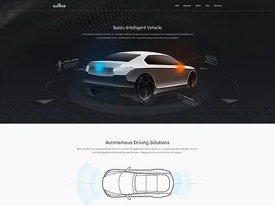 Baidu Intelligent Vehicle - Landing Page car design driving hmi homepage landing page sketch ui vehicle web website
