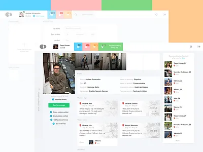 Tourist Page — GV (wip) clean edit menu profile settings startup travel ui