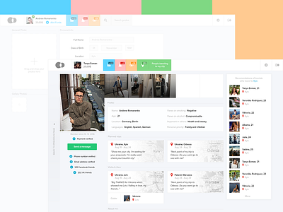 Tourist Page — GV (wip) clean edit menu profile settings startup travel ui