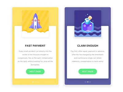 Auto insurance page guide app ui guide page illustrations ui ui design
